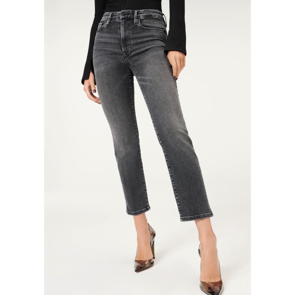 GOOD AMERICAN Always Fits Good Waist Washed Black Jeans Sizes 6 - 12